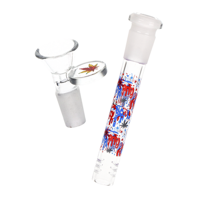 Pulsar Melting Uncle Sam Beaker Bong | Matching Herb Slide & Downstem