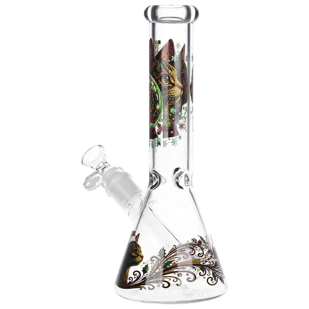 Pulsar Meowy Christmas Beaker Bong | Back View