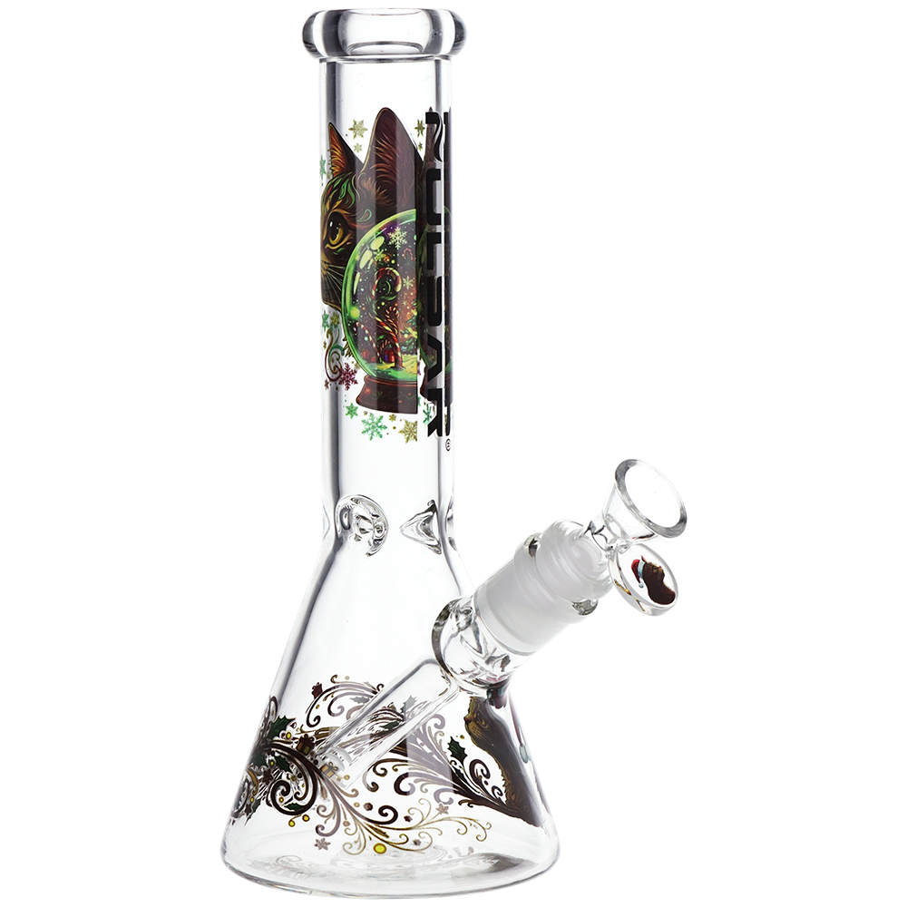 Pulsar Meowy Christmas Beaker Bong | Front View