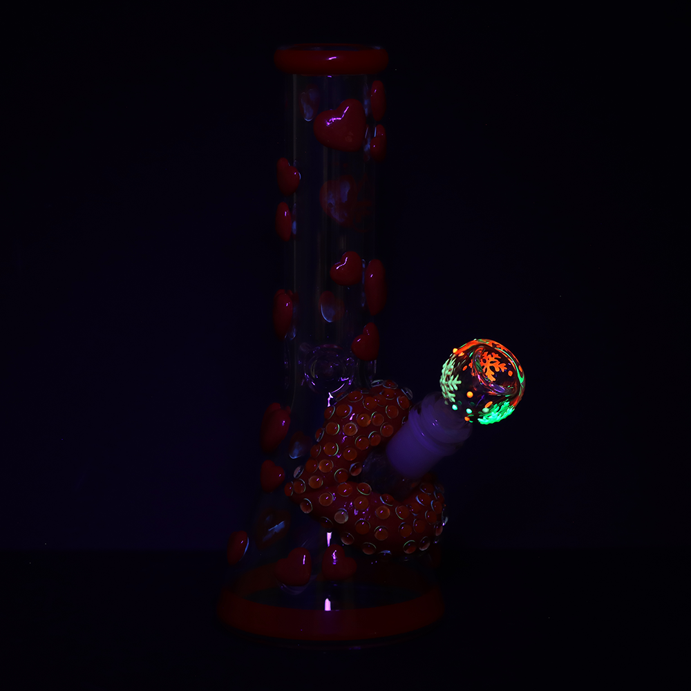 Pulsar Midnight Kiss Beaker Bong | Glow In The Dark Accents