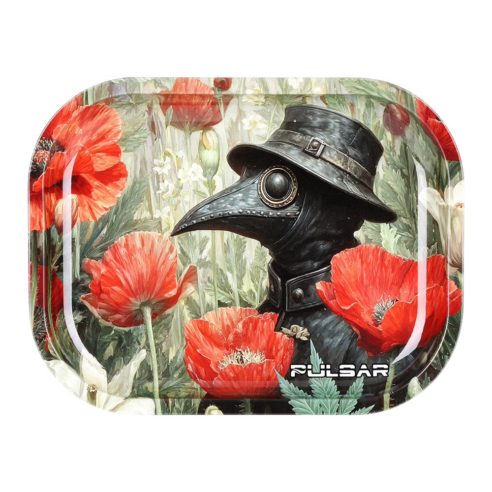 Pulsar Mini Metal Rolling Tray | Plague Doctor Poppies