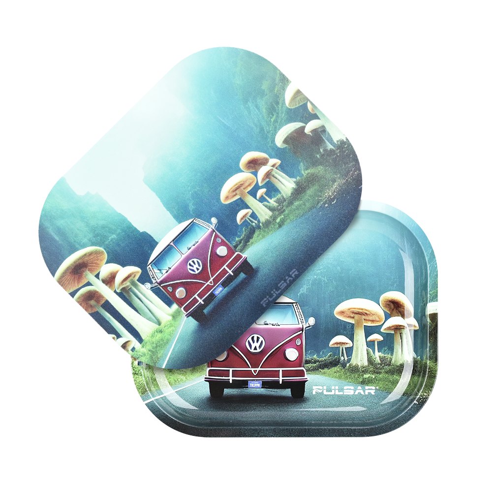 Pulsar Mini Metal Rolling Tray & Lid | Camper Van Shroom Trip