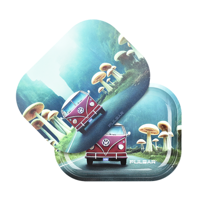 Pulsar Mini Metal Rolling Tray & Lid | Camper Van Shroom Trip