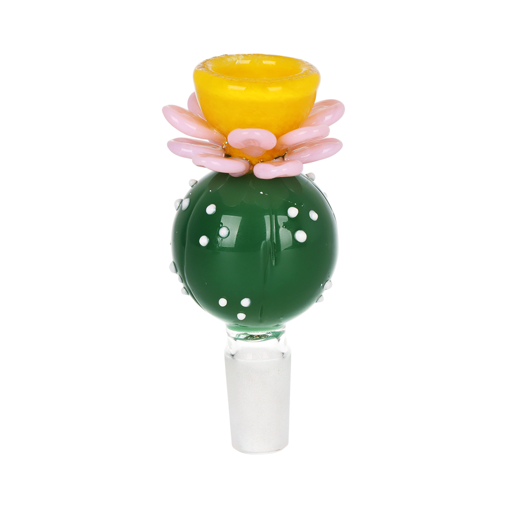 Pulsar Peyote Bloom Bubble Bong | Matching Cactus Blossom Herb Slide