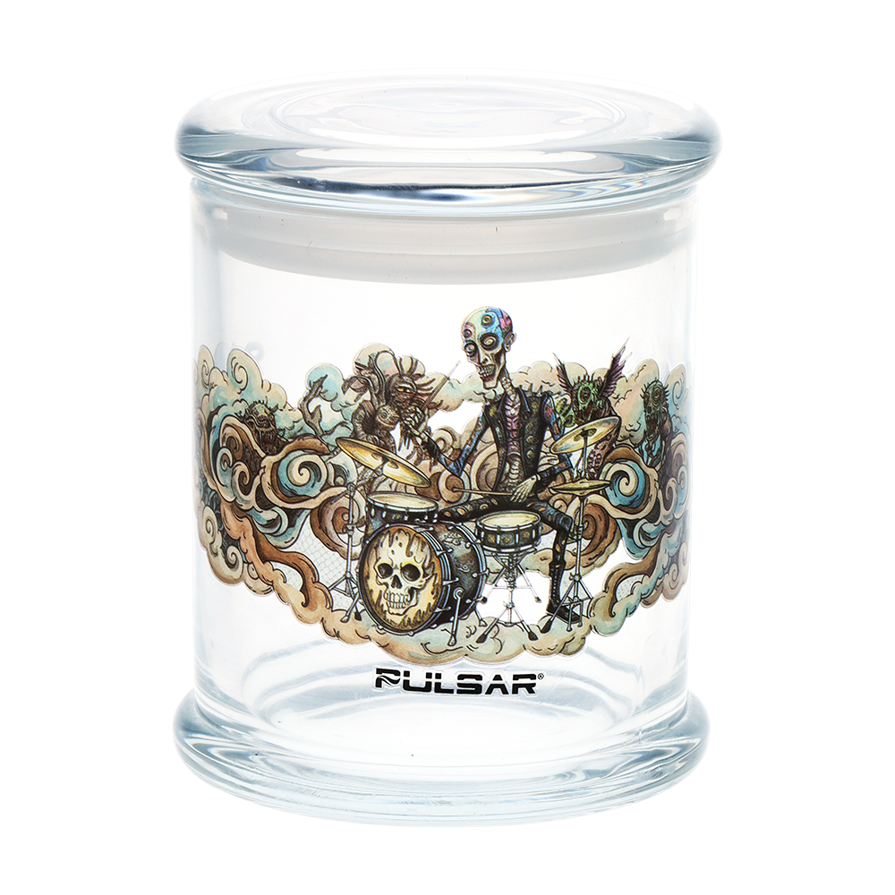 Pulsar Pop Top Glass Jar | Band of Bones | Front View