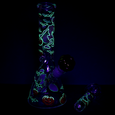 Pulsar Pumpkin Party Beaker Bong Set | Glow In The Dark Accents