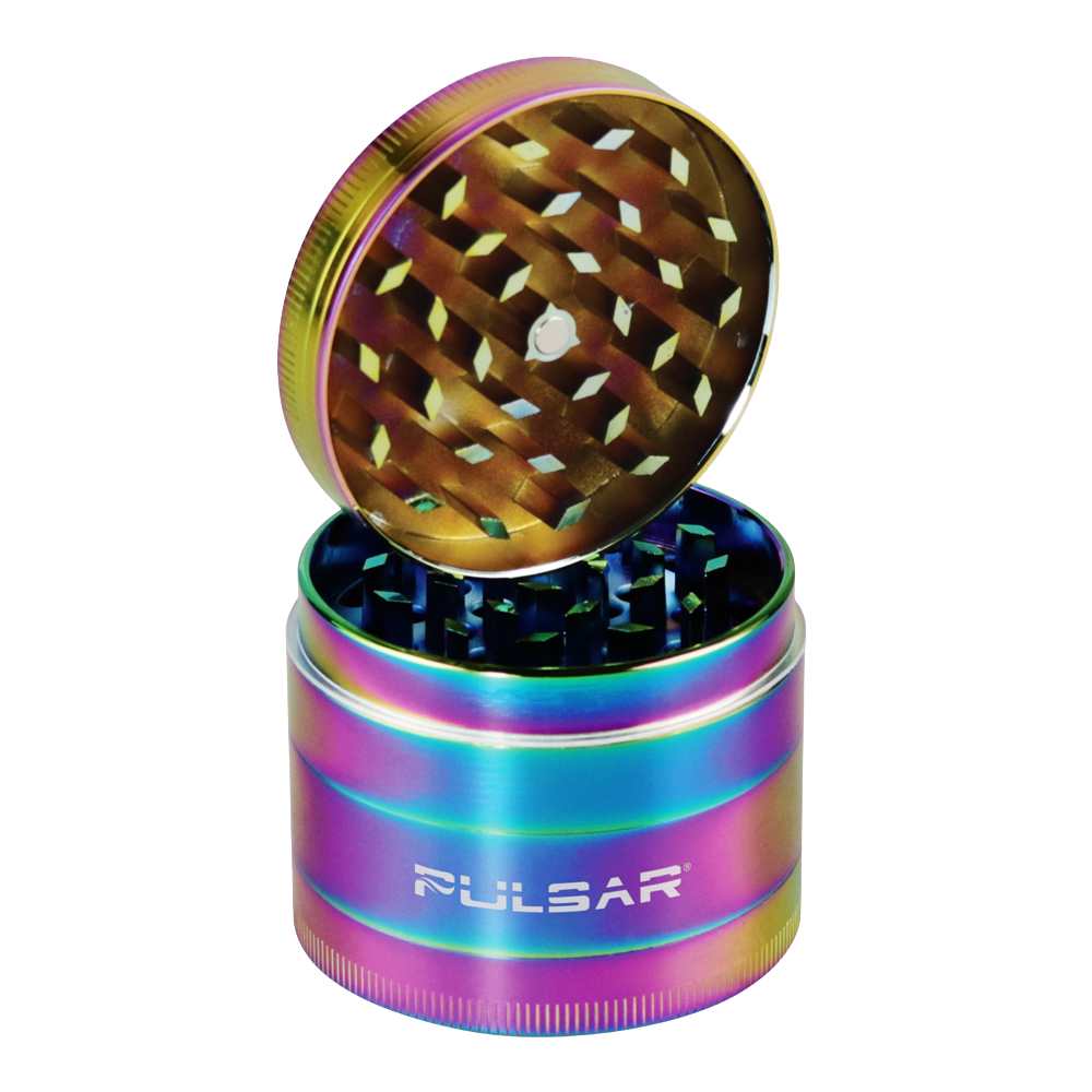 Pulsar Rainbow Anodized Grinder | 4pc | 2.2" | Open View