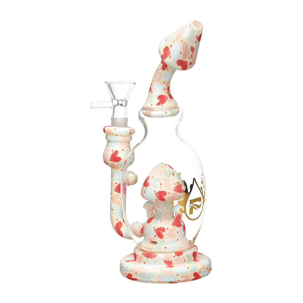 Pulsar Shroom Celebration Bong | Hearts Pattern | Back View