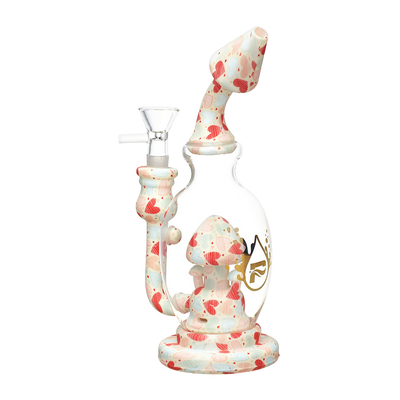Pulsar Shroom Celebration Bong | Hearts Pattern | Back View
