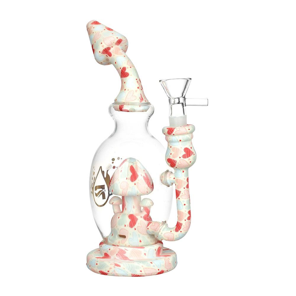 Pulsar Shroom Celebration Bong | Hearts Pattern | Front View