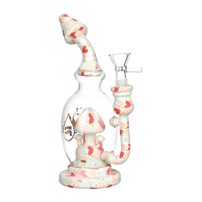 Pulsar Shroom Celebration Bong | Hearts Pattern | Front View
