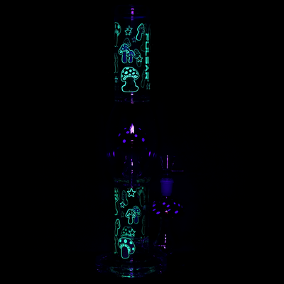 Pulsar Shroom Shenanigans Tube Bong | Glow In The Dark Accents