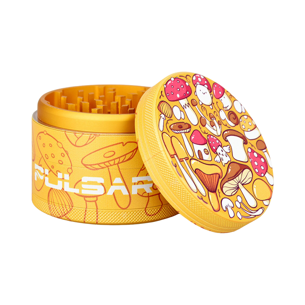 Pulsar Side Art Design Series Grinder | Mushroom Medley | Open View