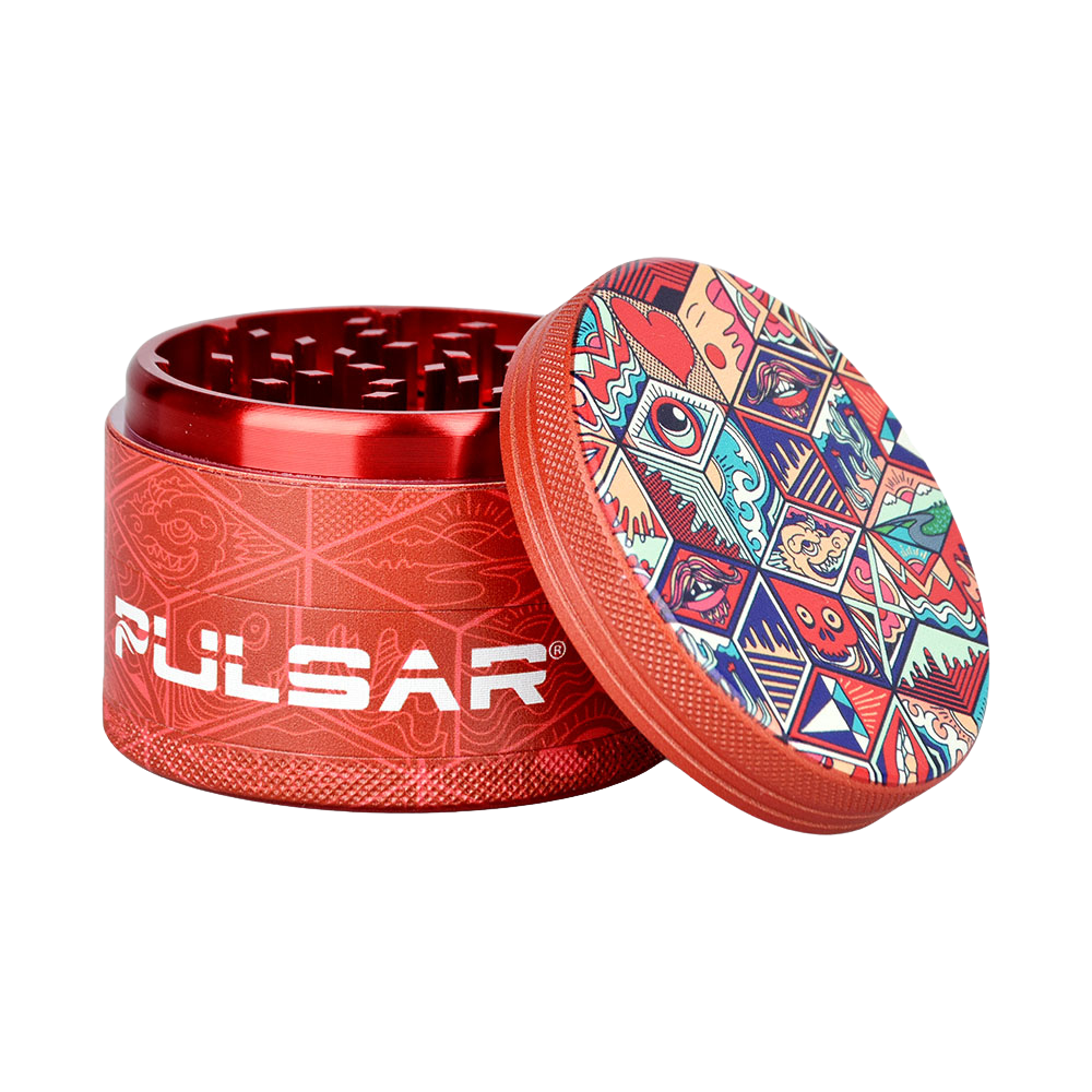 Pulsar Side Art Design Series Grinder | Symbolic Tiles | Open View