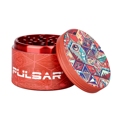 Pulsar Side Art Design Series Grinder | Symbolic Tiles | Open View