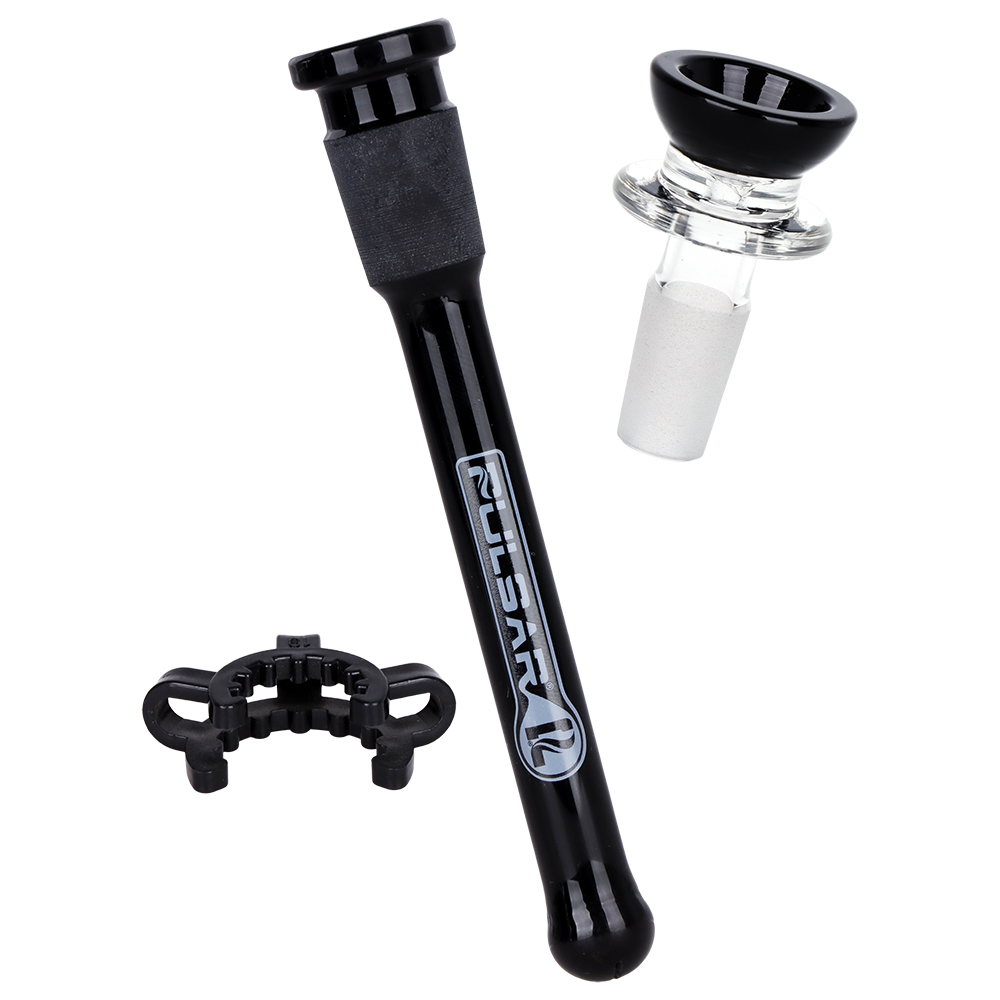 Pulsar Snatched Beaker Bong | Matching Downstem & Herb Slide