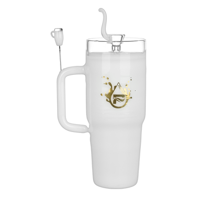 Pulsar Stonely Cup Bong | White | Back View