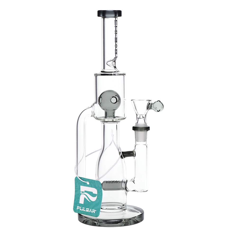Pulsar Ultra Mod Recycler Bong | Side View with Tag