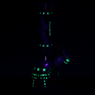 Pulsar Uncle Eagle Sam Beaker Bong | Glow In The Dark Accents