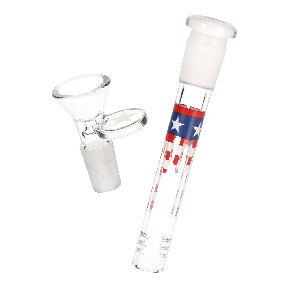 Pulsar Uncle Eagle Sam Beaker Bong | Matching Herb Slide & Downstem