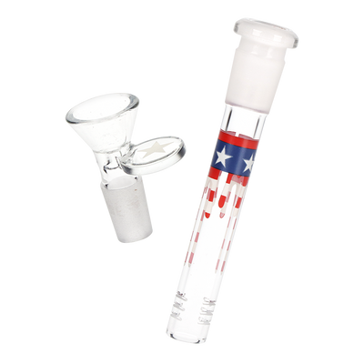 Pulsar Uncle Eagle Sam Beaker Bong | Matching Herb Slide & Downstem