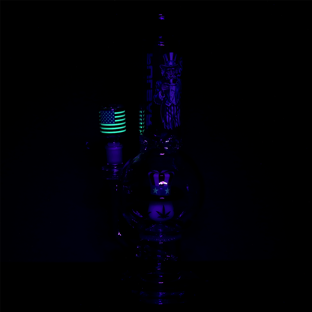 Pulsar USA Top Hat Bubble Bong | Glow In The Dark Accents