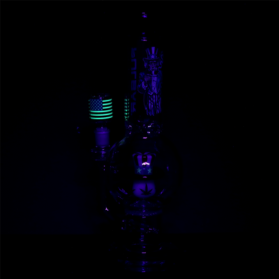 Pulsar USA Top Hat Bubble Bong | Glow In The Dark Accents