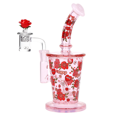 Pulsar Valentine's Rose Dab Rig Set | Back View