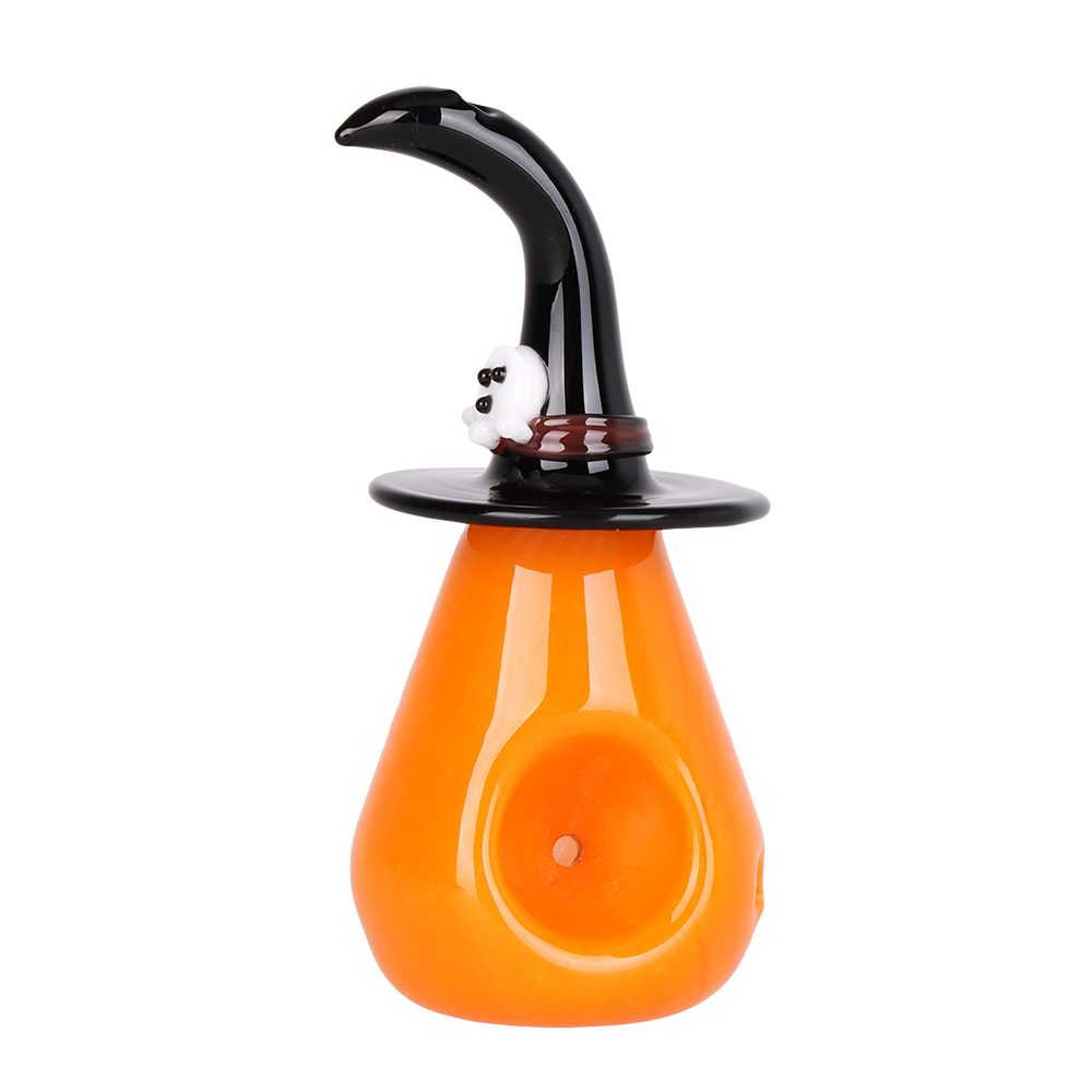 Pumpkin Witch Hand Pipe | Back View