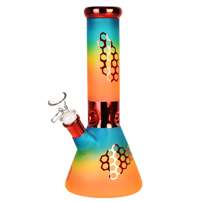 Rainbow Honeycomb Beaker Bong | Red