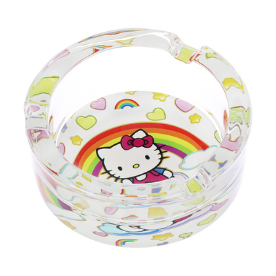 Rainbow Kitty Glass Ashtray | Side View