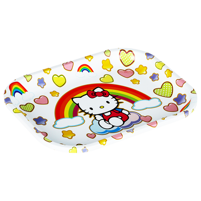 Rainbow Kitty Metal Rolling Tray | Side View