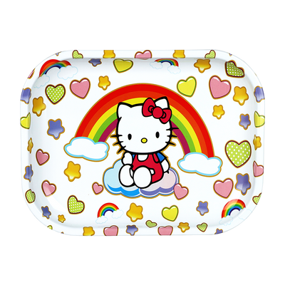 Rainbow Kitty Metal Rolling Tray | Top View