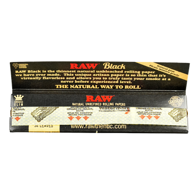 RAW Black Classic Rolling Papers | Open Booklet