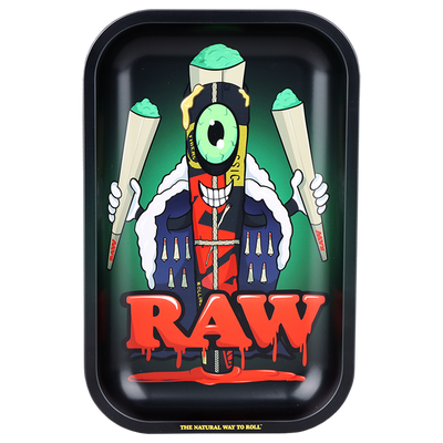 RAW Metal Rolling Tray | Black Cone Monster | Front View