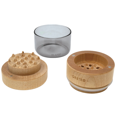 RAW Natural Wood Grinder & Stash Jar | Pieces