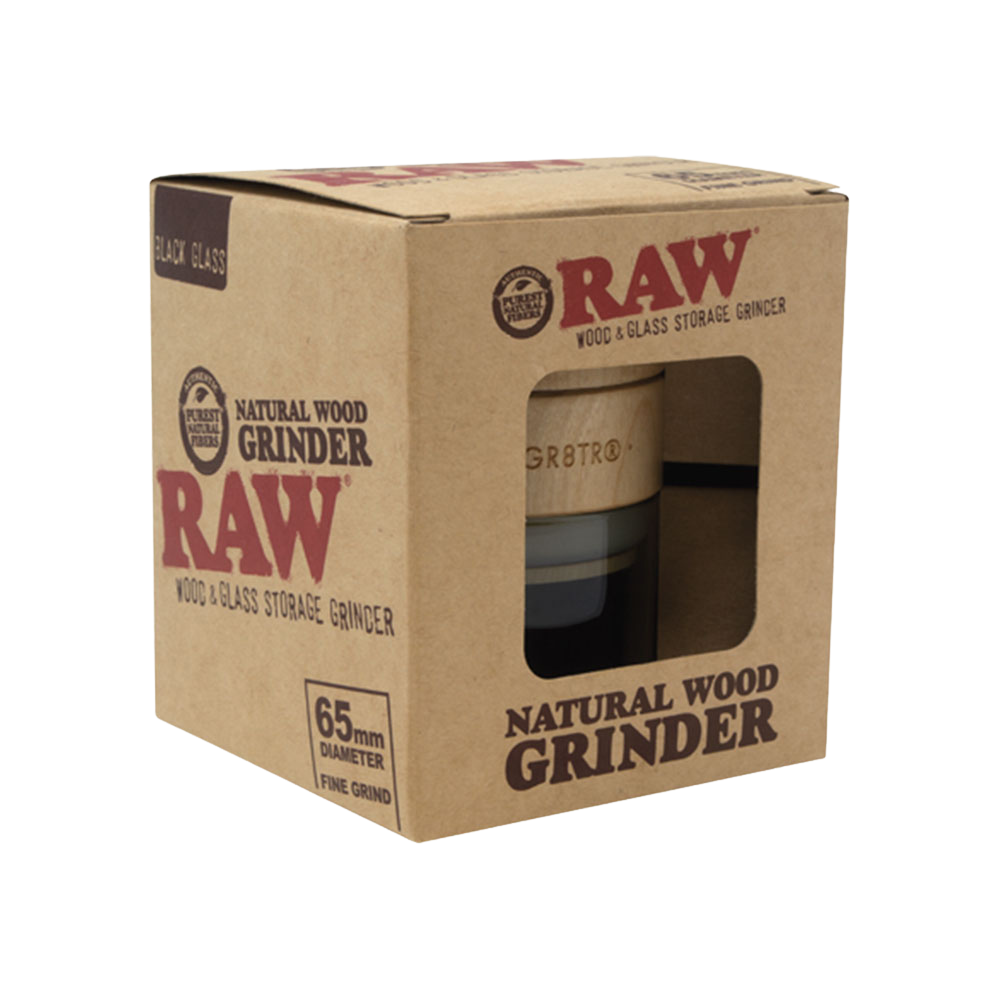 RAW Natural Wood Grinder & Stash Jar | Packaging