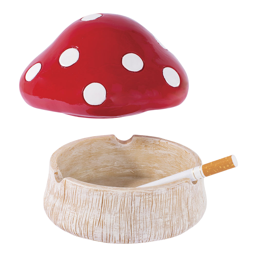 2-in-1 Red Mushroom Covered Ashtray | Cigarette Rests