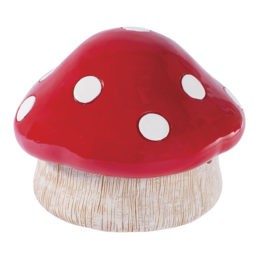 2-in-1 Red Mushroom Covered Ashtray | Closed View