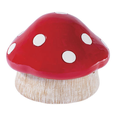 2-in-1 Red Mushroom Covered Ashtray | Closed View