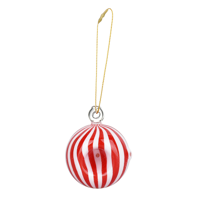 Santa's Secret Hangable Ornament Hand Pipe | Peppermint Ball | Back View