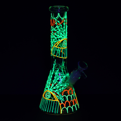 SeshGear 420 Drizzle Glow Beaker Bong | Glow In The Dark Accents
