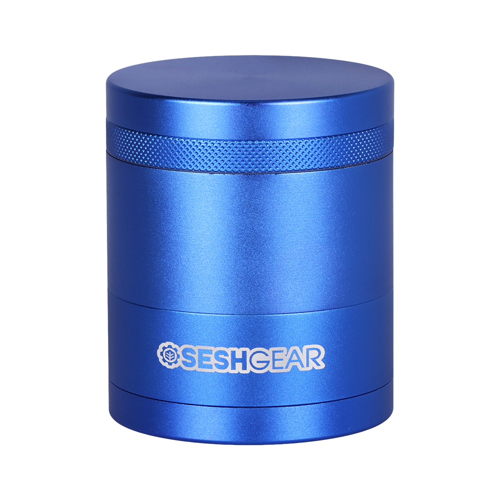 SeshGear Aluminum Mill Grinder | 5pc | Blue Side View