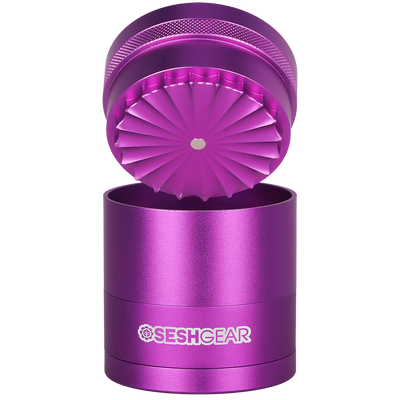 SeshGear Aluminum Mill Grinder | 5pc | Purple Open View