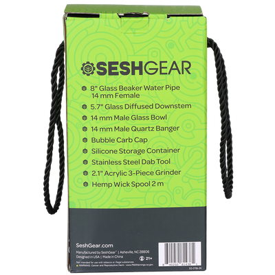 SeshGear Beaker Dual Use Smoker's Kit | Packaging Back View