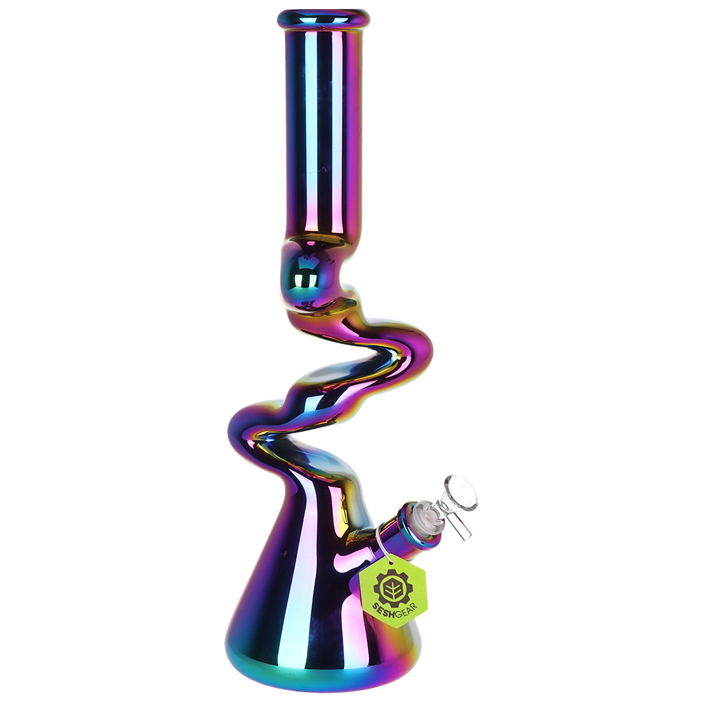 SeshGear Chromatic Bendy Beaker Bong | Front View with Tag
