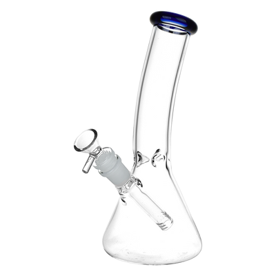 SeshGear Classic Glass Bent Neck Beaker Bong | Medium Size | Front View