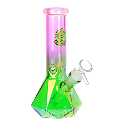 SeshGear Diamond Ombre Beaker Bong | Pink to Green Gradient