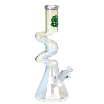 SeshGear Electro Zig Zag Beaker Bong | White