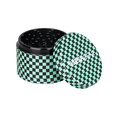 SeshGear Famous Kimono Grinder | 4pc | 2.5" | Green Checkerboard